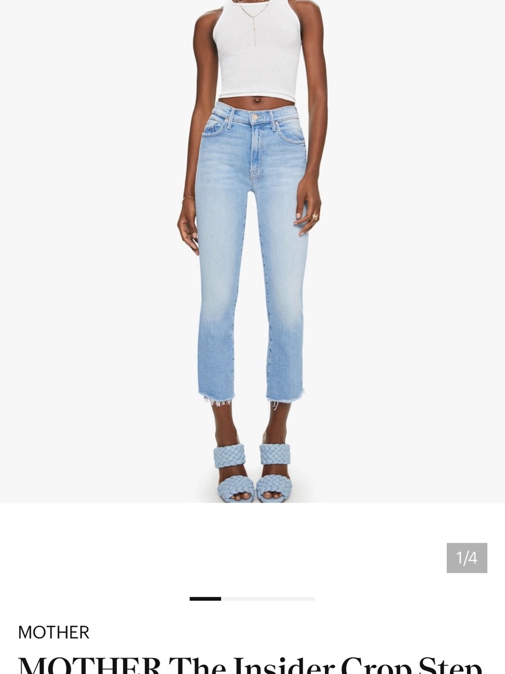 MOTHER Insider Crop Light Blue Cropped Step-Hem Jeans